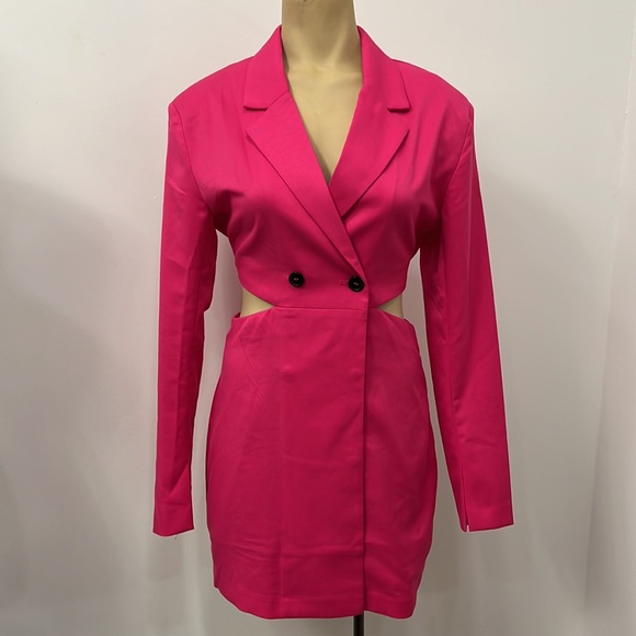 BNWOT Hot Barbie Pink Long Sleeves Blazer Dress - Picture 3 of 6